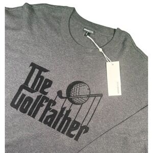 MINNIEROSE The Golffather Gray Crew Neck Graphic Pullover Sweater XL Mens